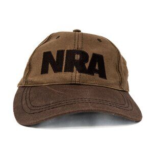 NRA Brown Embroidered Logo Cap 100% Cotton Adjustable Size For All